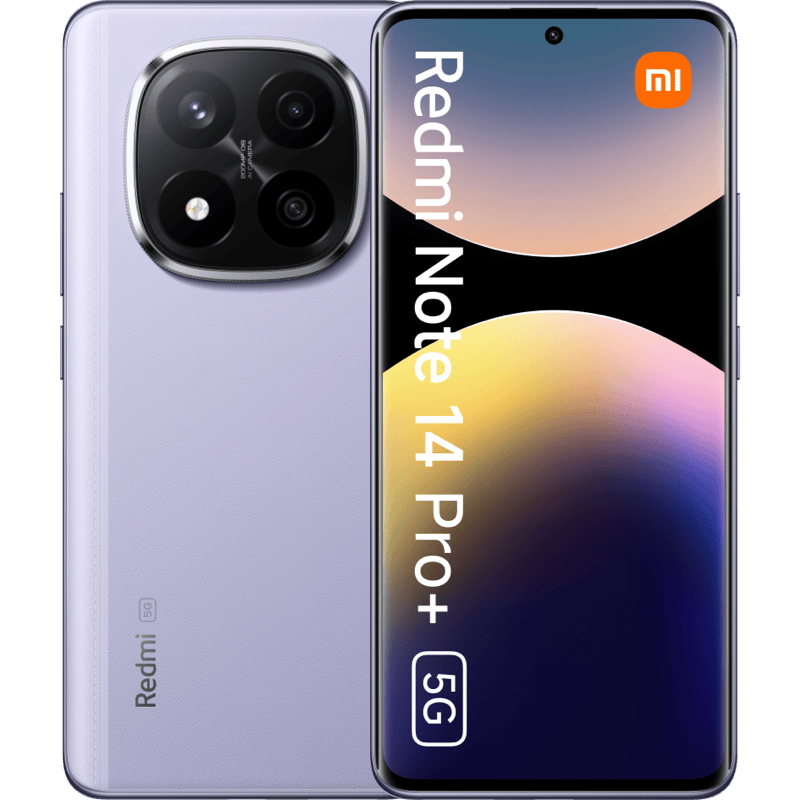 Xiaomi Redmi Note 14 Pro+ 5G 12/512GB fioletowy front i tył