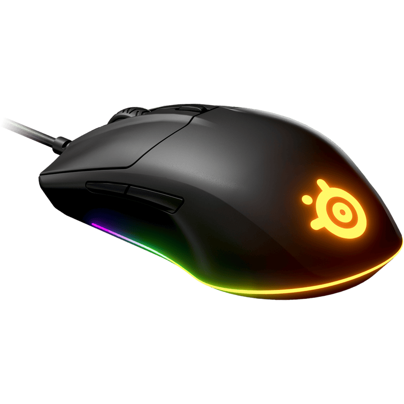 Mysz przewodowa SteelSeries Rival 3 czarna front prawy skos 1