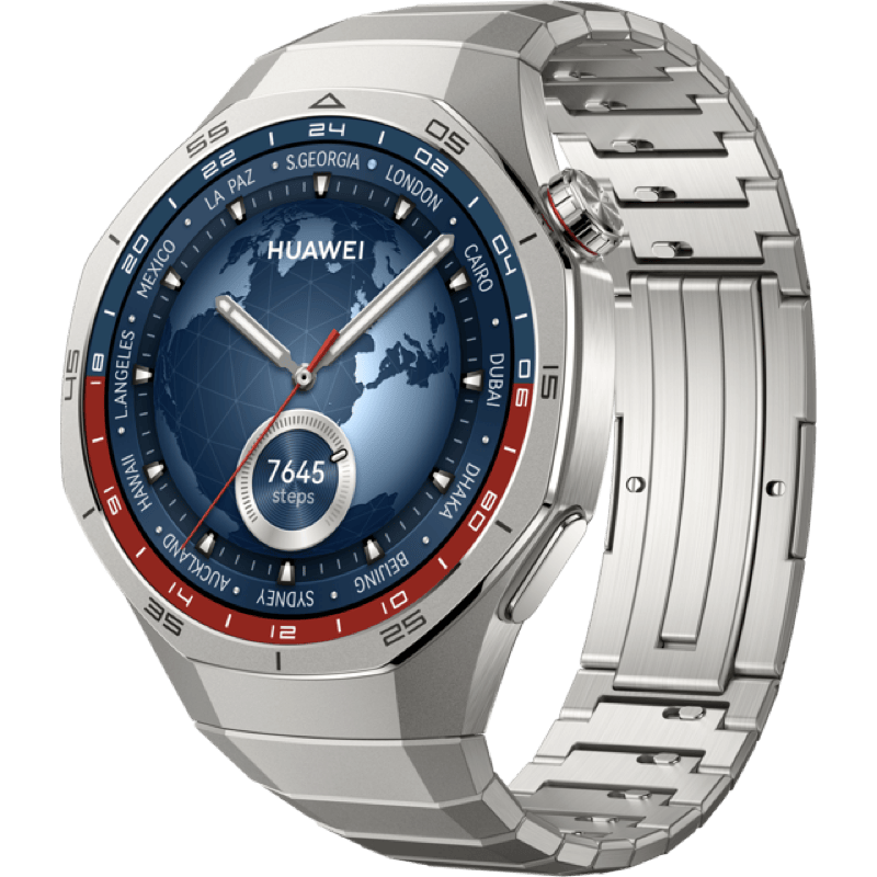 Huawei Watch GT 5 Pro 46mm Elite srebrny front lewy obrót